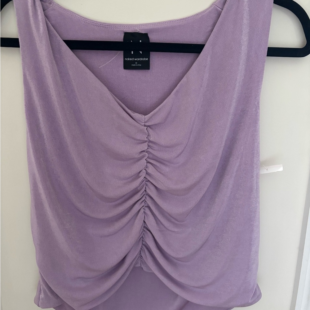 Naked Wardrobe Ruched Front Crop Top NWOT 2X